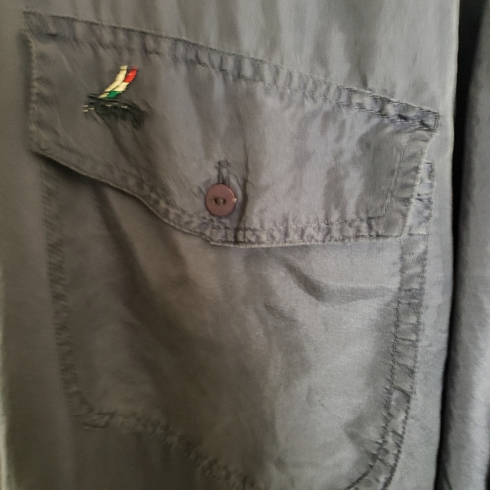 Silk Blue Foret Large Button Down - image 4